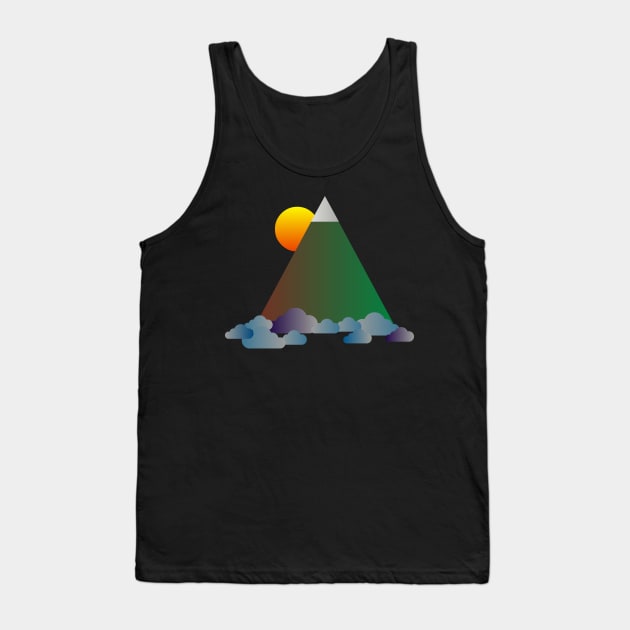 COLORFUL MOUNTAINS, GEOMETRIC LANDSCAPE COLORFUL Tank Top by SAMUEL FORMAS